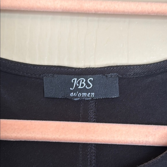 J.B.S. Black Sheath Mini Dress Scoop Neck Sleeveless w Rhinestone Details - Picture 3 of 5